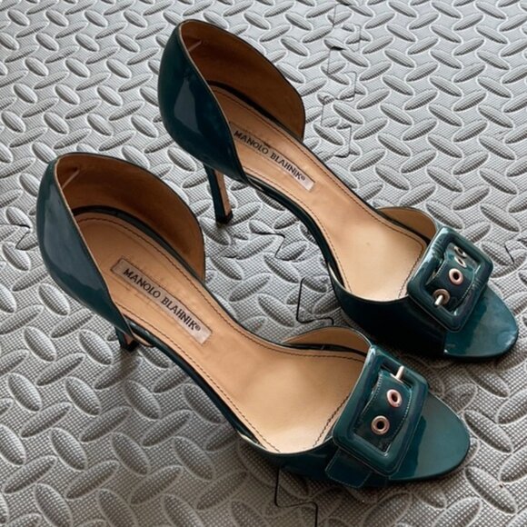 Authentic Manolo Blahnik Turquoise Sandals “Cveni”